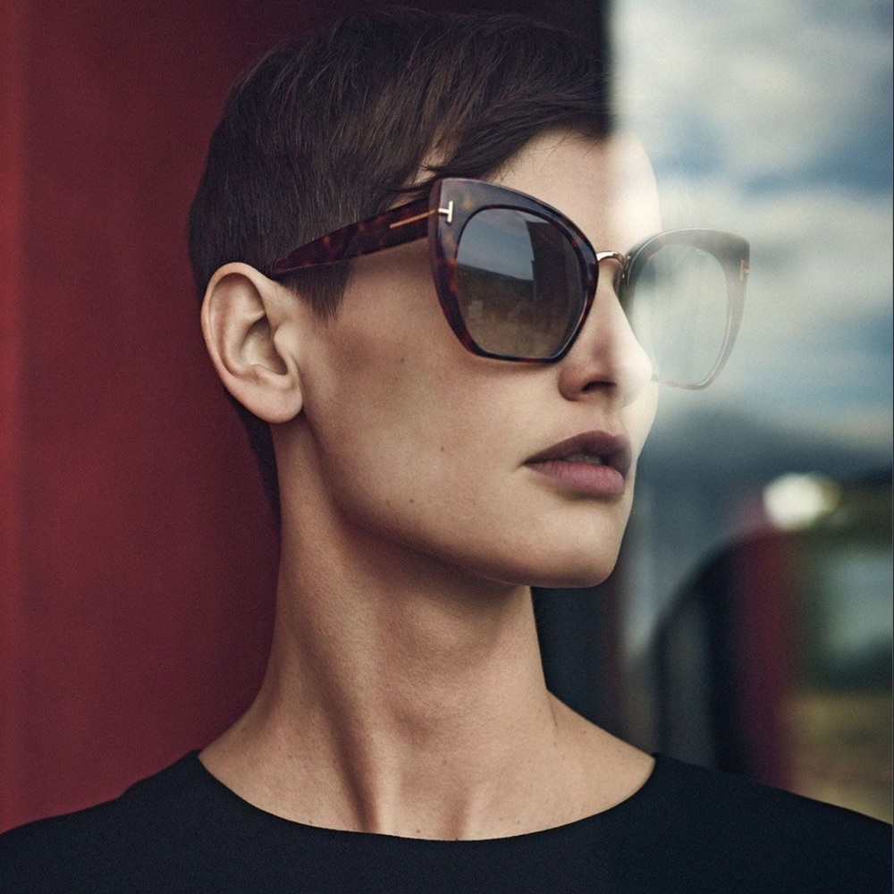 Tom Ford Samantha cat eye cropped sunglasses